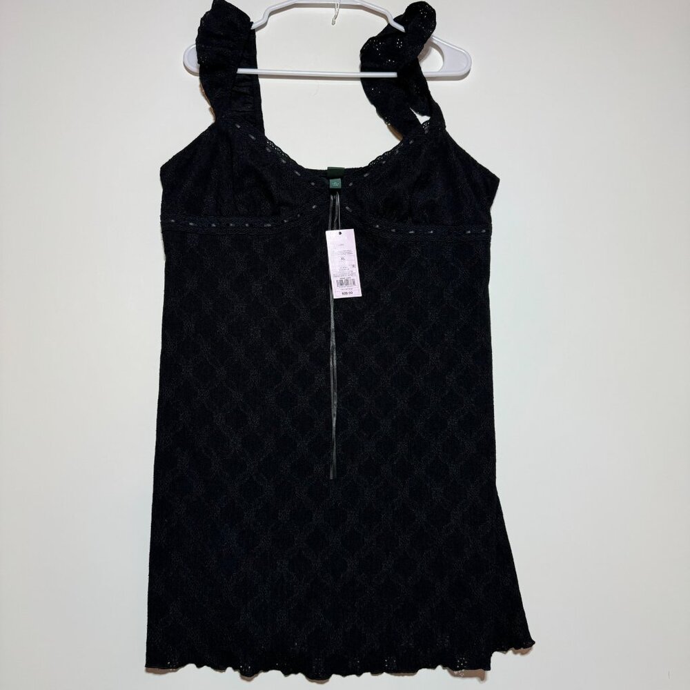 Women's Ruffle Sleeve Eyelet Mini A-Line Dress - Wild Fable Size XL - Picture 3 of 7